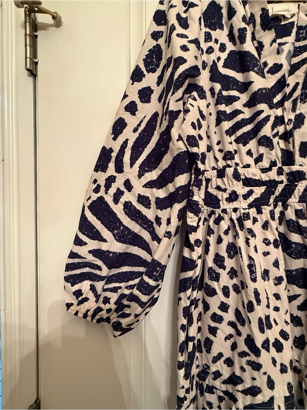 Anthropologie Navy and Cream Animal-Print Maxi Dress - Picture 4 of 5